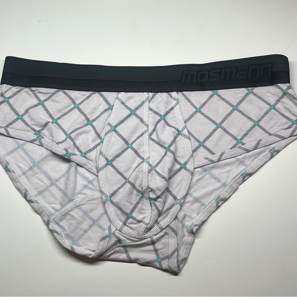MOSMANN Men's White Briefs with Black Waistband - Picture 1 of 1